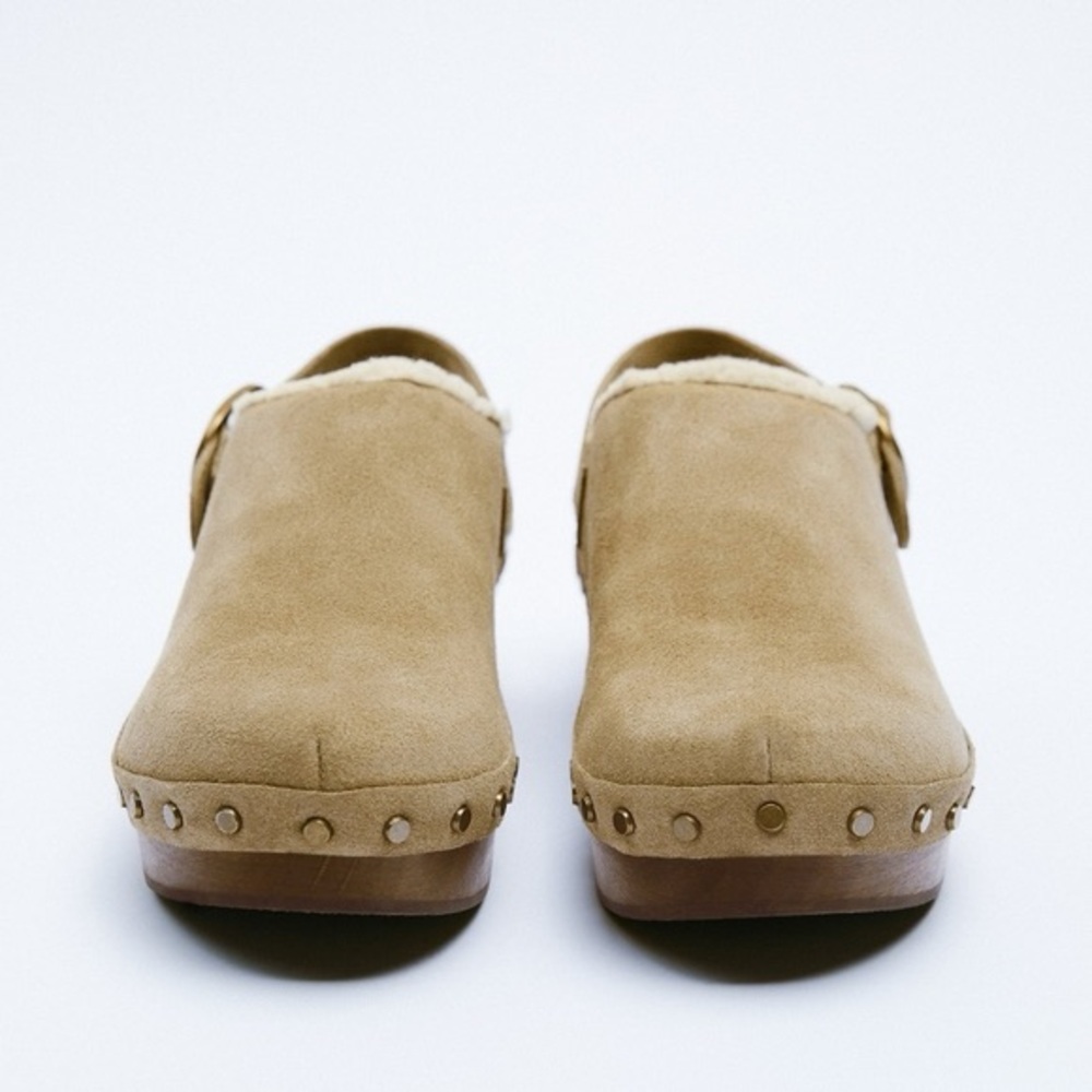 Zara Split Suede Studded Clogs - image 3
